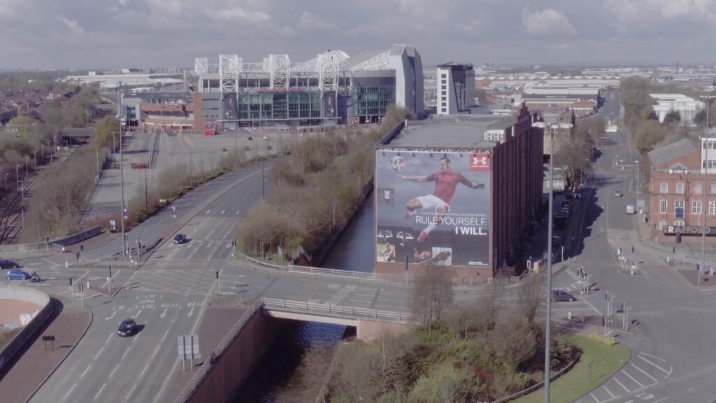 Still from a Fettle Digital video for an Under Armour event at the Victoria Warehouse in Manchester